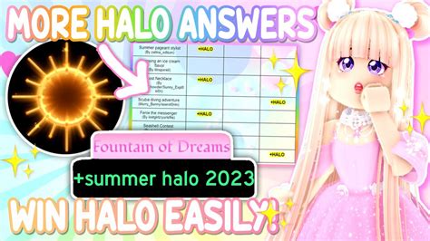 royale high halo answers 2023 summer|royale high halo 2023 answers.